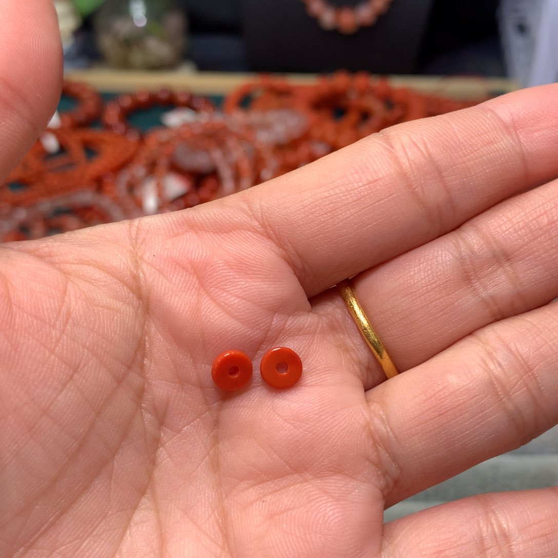 【闪购商品】南红玛瑙隔片1对未镶嵌