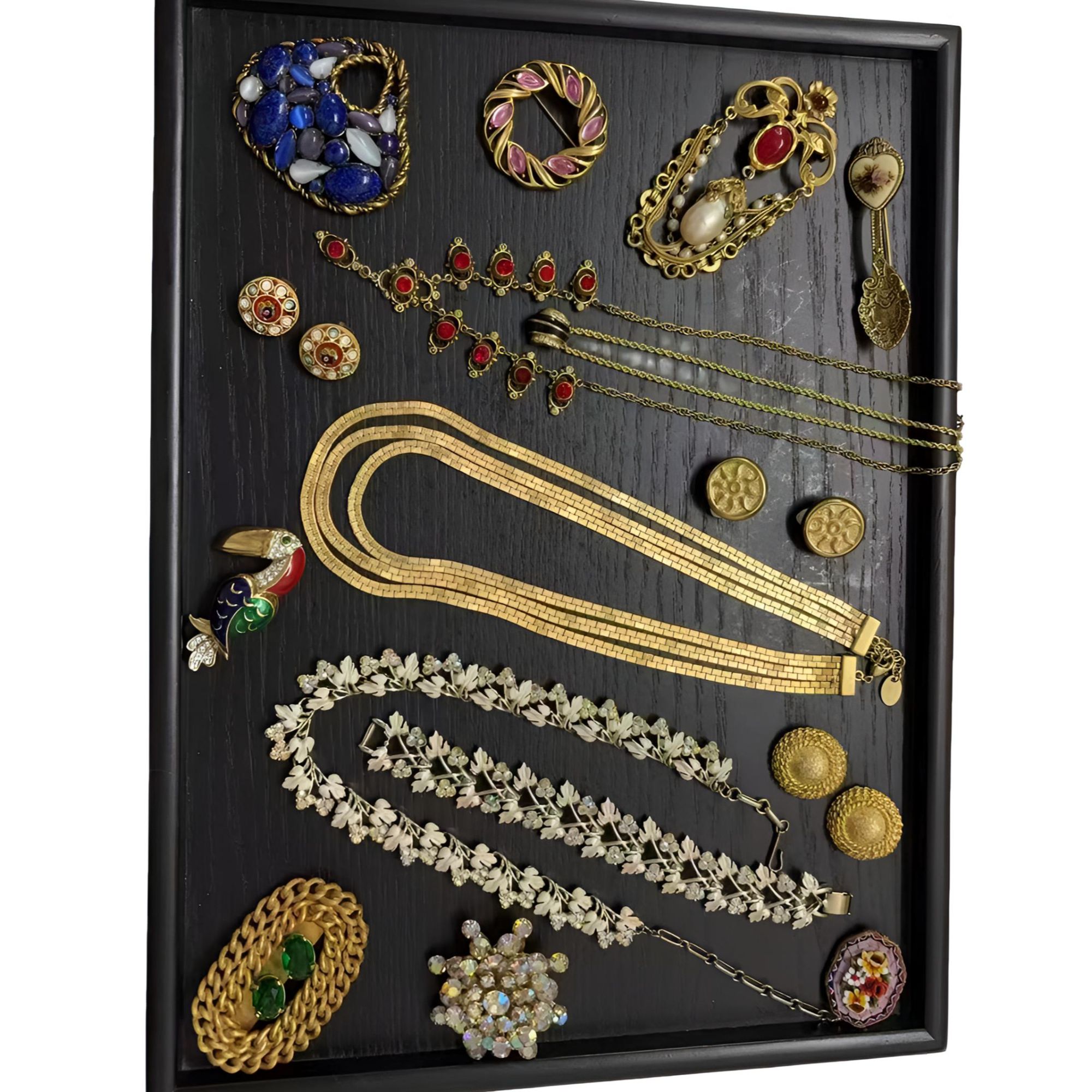 合金项链 合金欧美复古首饰中古vintage项链耳夹胸针气质经典百搭