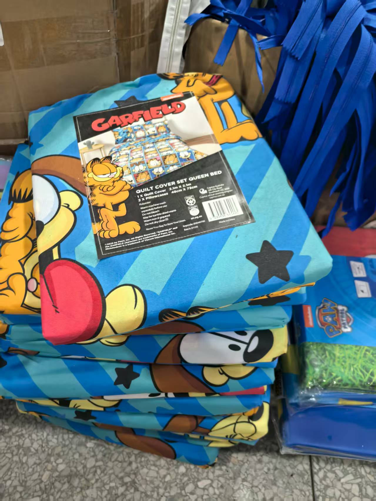 《厚广家》3楼210×210加菲猫款化纤被套3件套 发1套