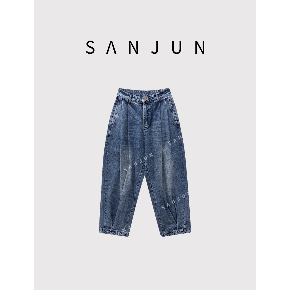SanJun定制水洗蓝萝卜腿牛仔裤 1205