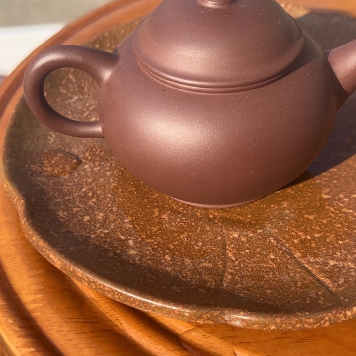 紫砂茶壶紫泥水平150cc