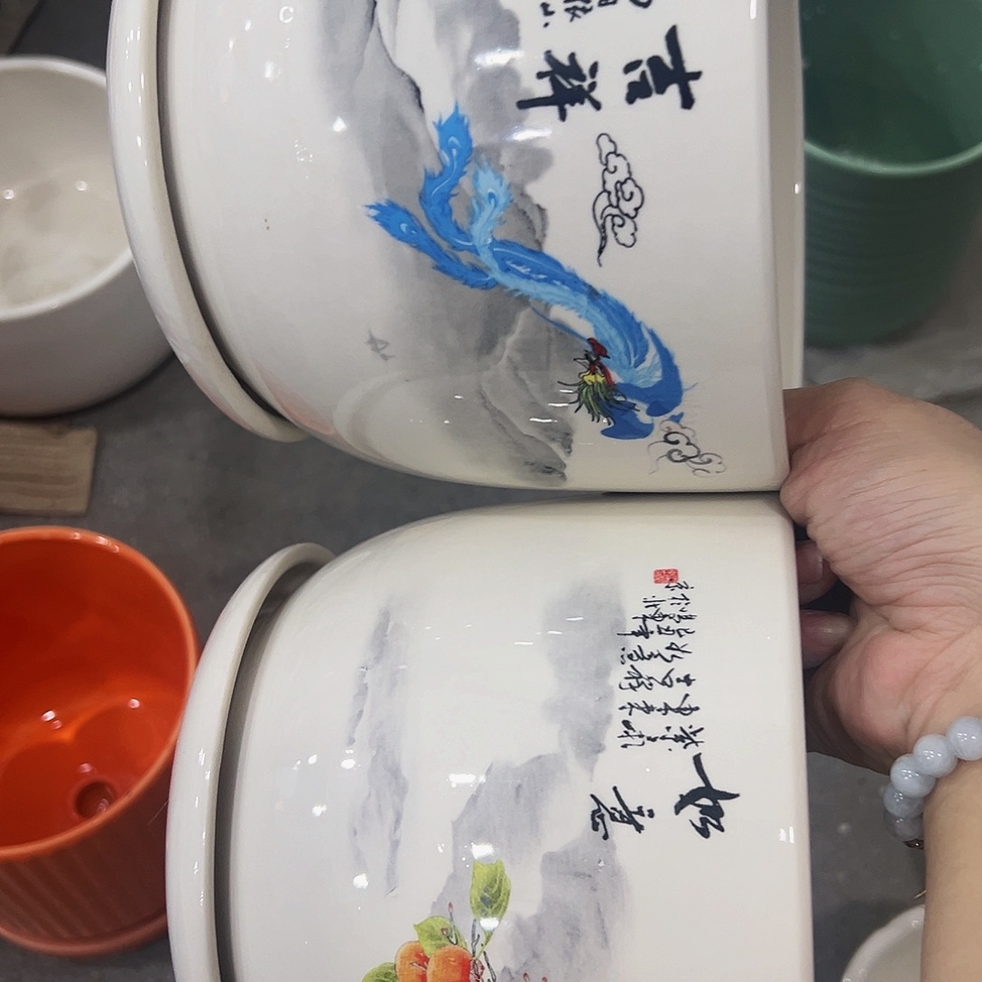 外贸尾单陶瓷花盆凑10米包邮