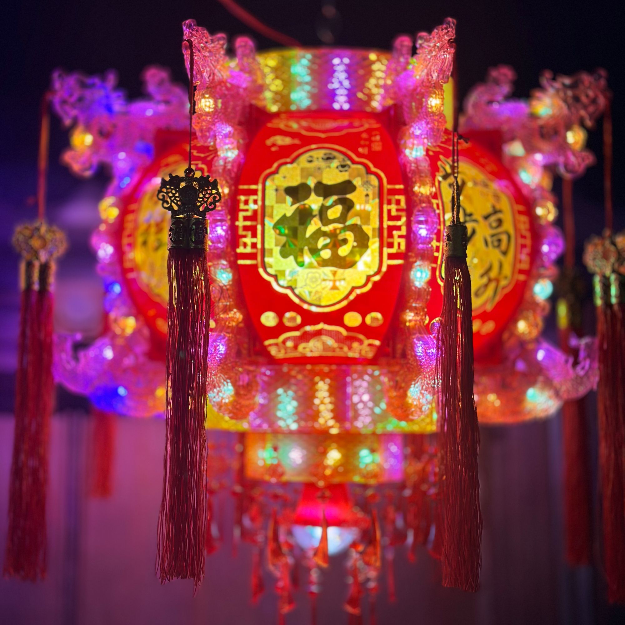 H【彩金水晶八角龙灯】2026豪华旋转走马灯/开业/乔迁/新年大门灯笼