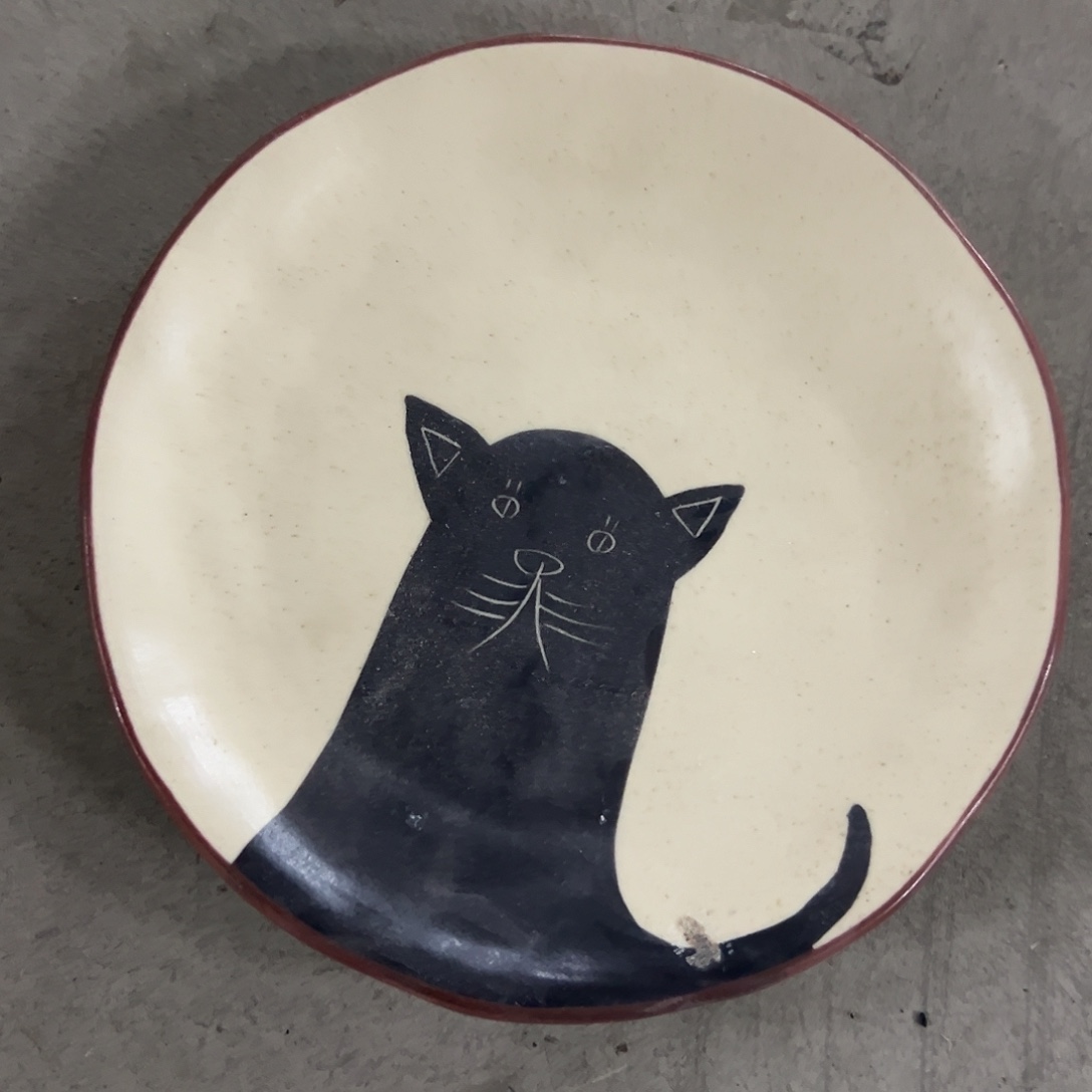 陶微瑕小落渣黑猫骨碟一个
