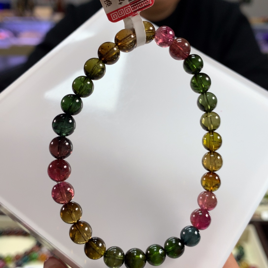 碧玺手链未镶嵌6.8毫米左右