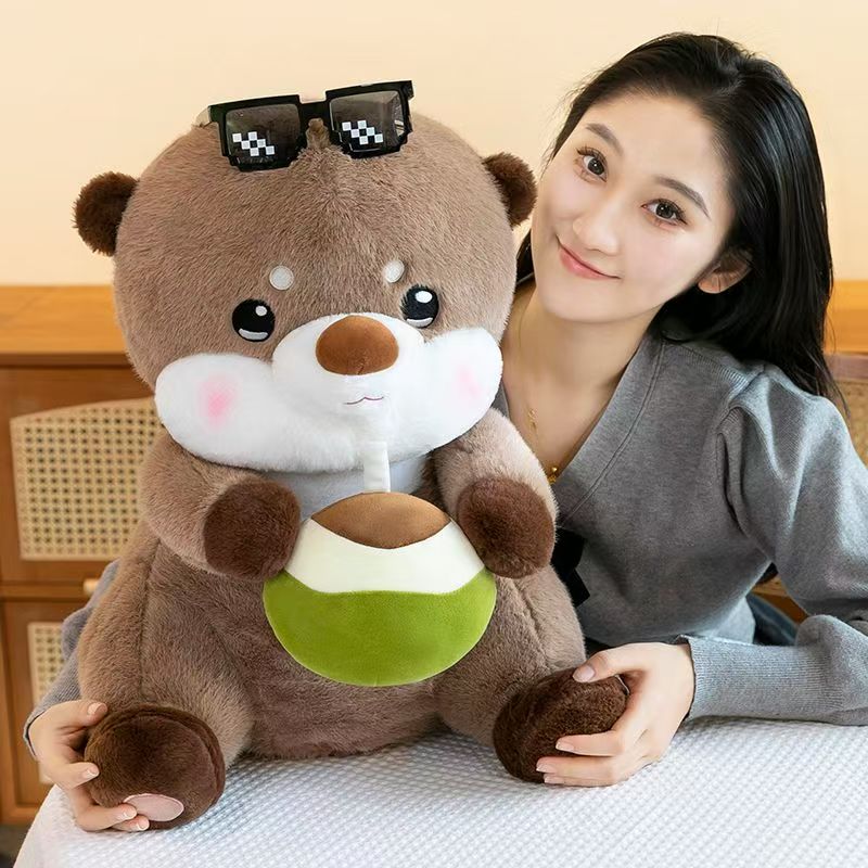 水獭娃娃公仔毛绒玩具抱枕娃娃可爱儿童玩偶送女朋友