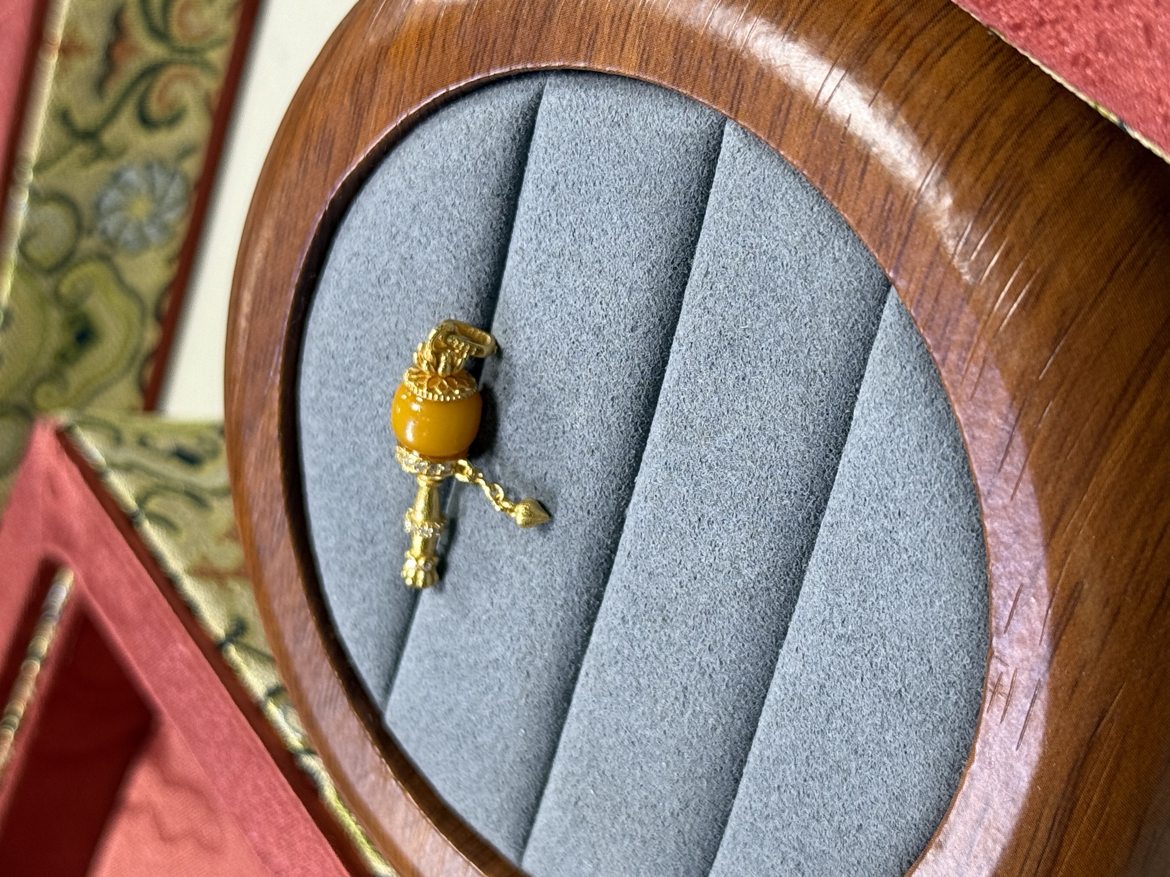 【蜜蜡转经筒】s925银配件DIY配件手工半成品百搭1颗Y27