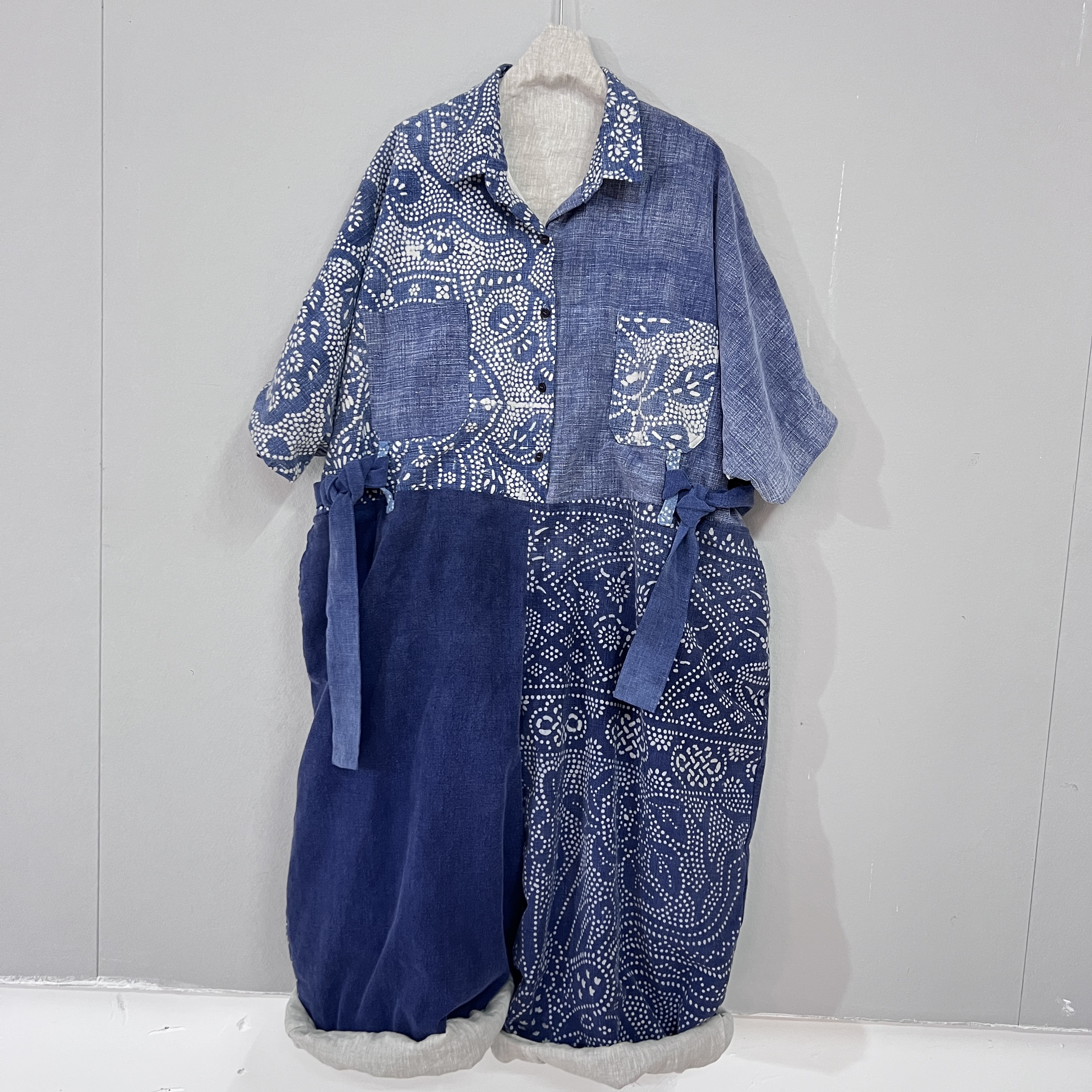 【二囍古朴】25100802土布拼接连体衣