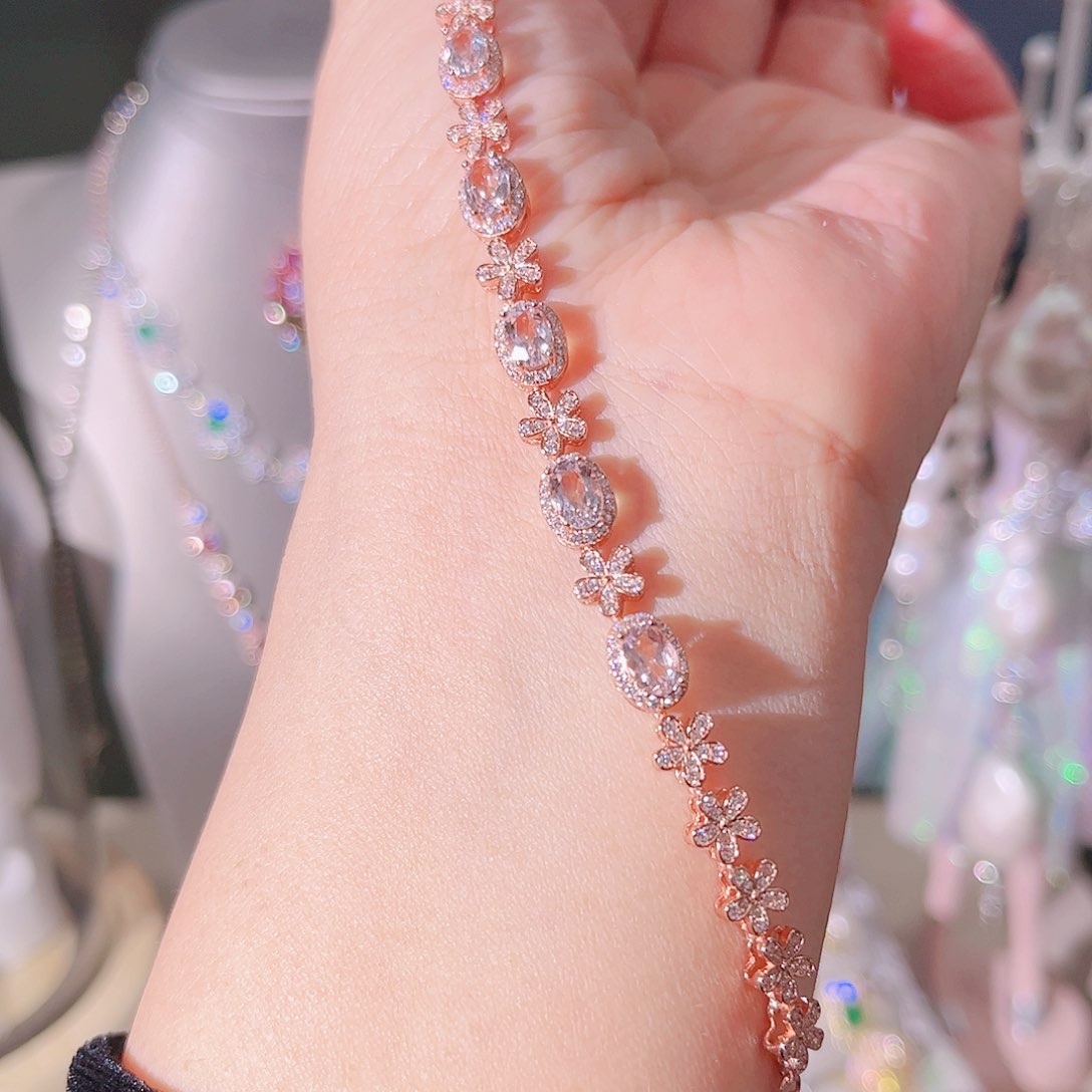 绿柱石手链银S925镶嵌