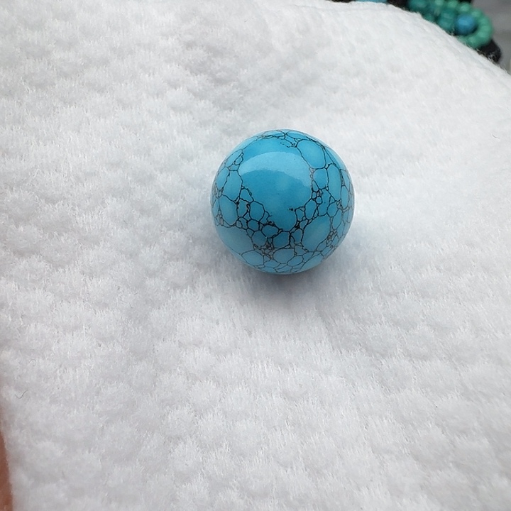 尺寸：20蓝网花纹圆珠一颗