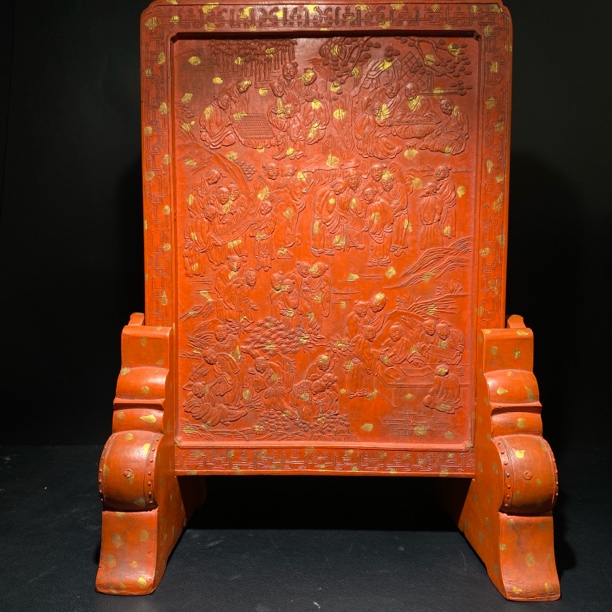 清代 洒金红徽墨摆件 88033 W 毕