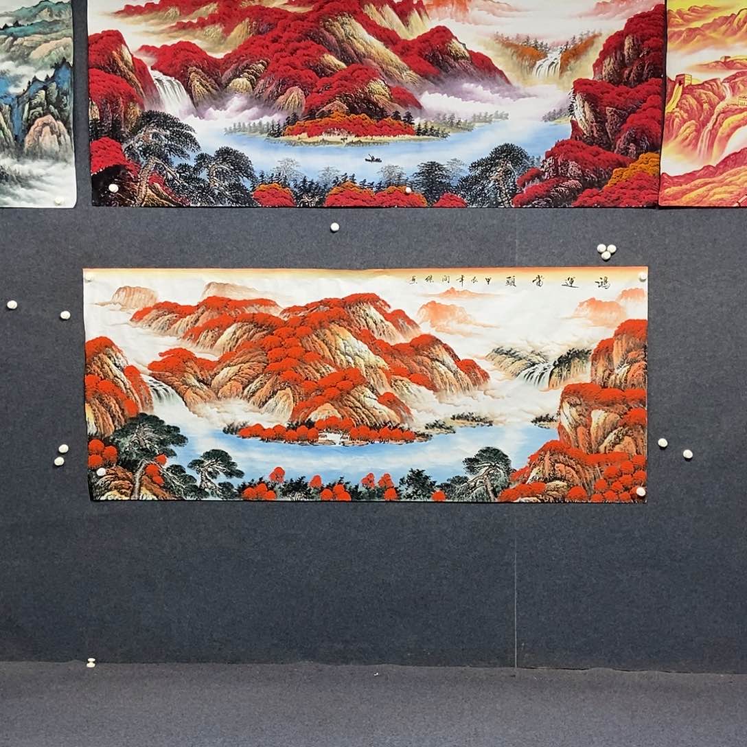 国画小八尺山水下面一副