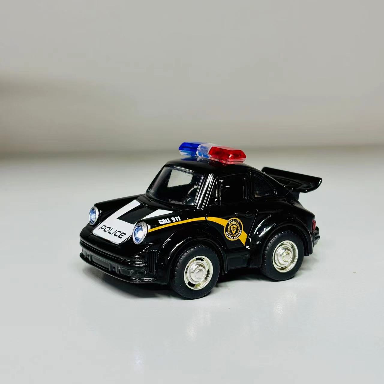 合金声光回力Q萌警车双开模型车JC