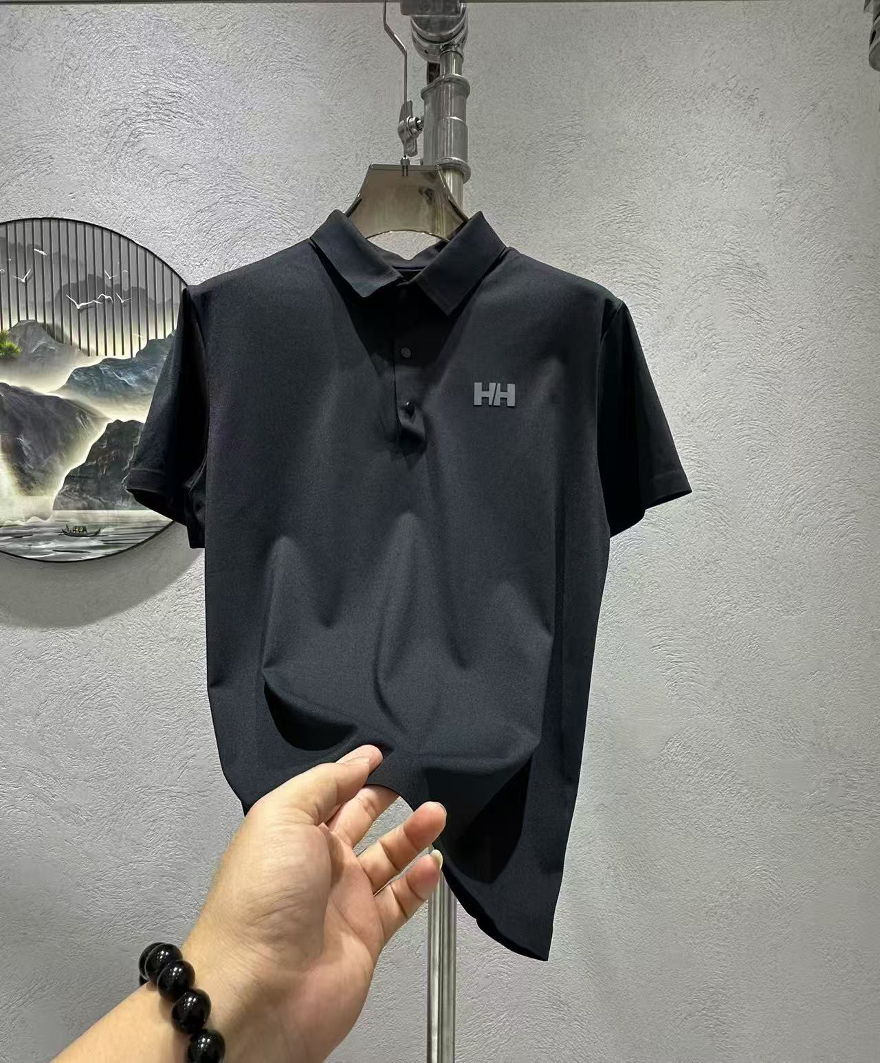 2025夏季新款户外潮牌压印短袖翻领时尚商务简约polo衫男士669