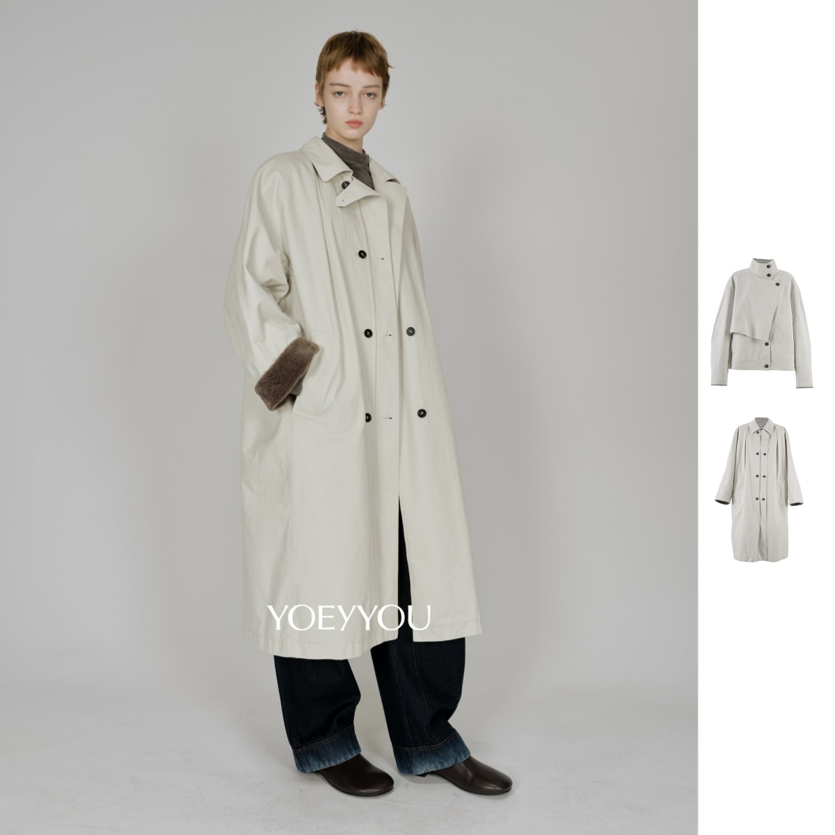 YOE YYOU 设计师品牌 25秋冬新品搭片式宽松夹克/0形双门襟大衣