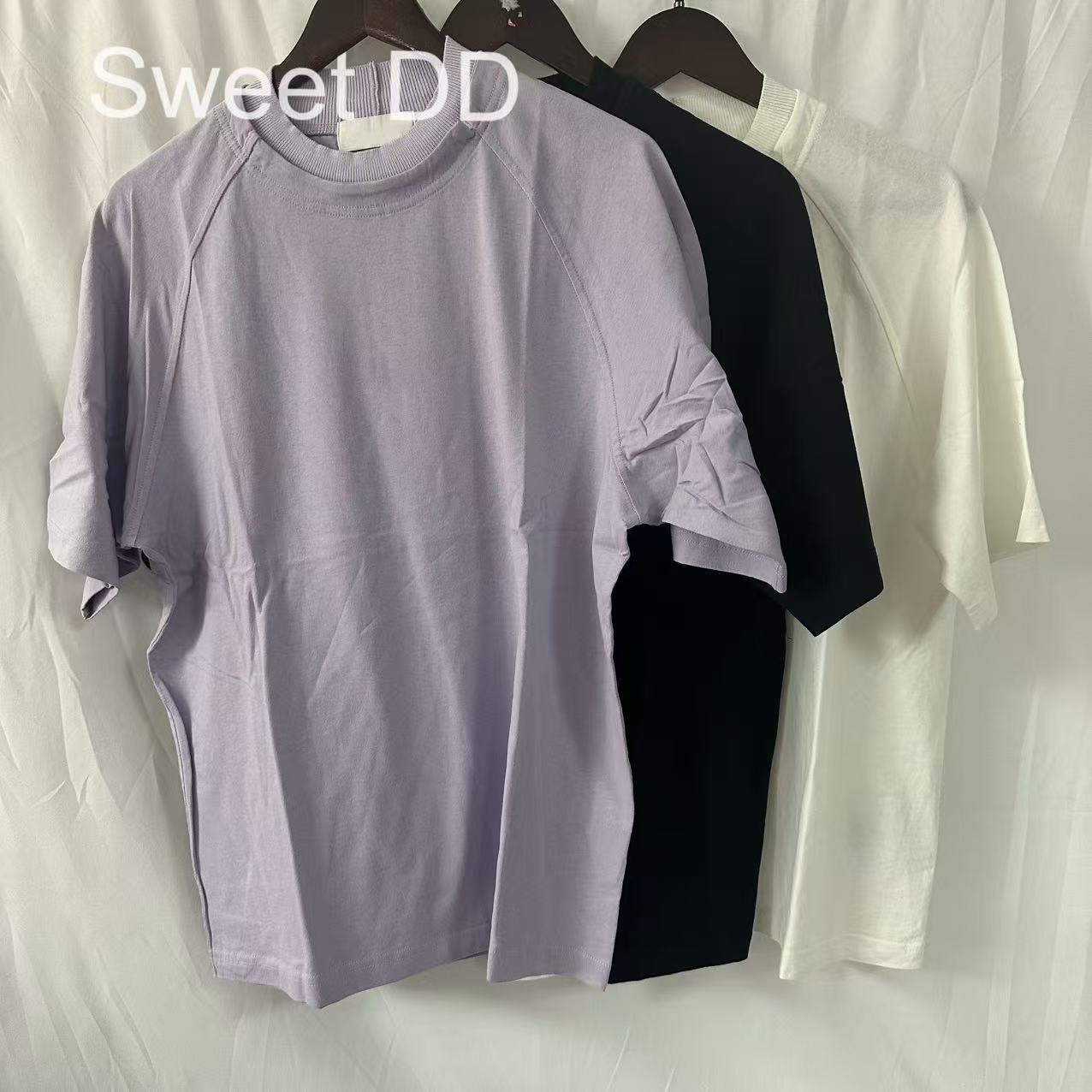 三色圆领宽松版短袖T恤/ST-24039