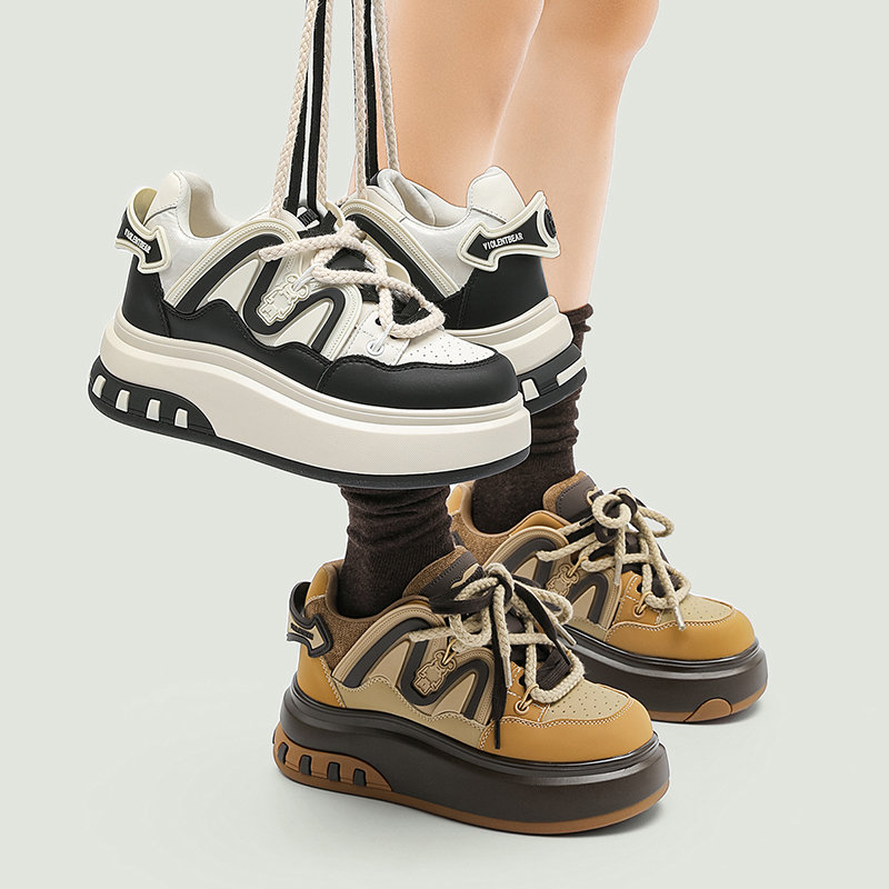 秋冬新款百搭厚底休闲鞋情侣复古板鞋潮流女鞋