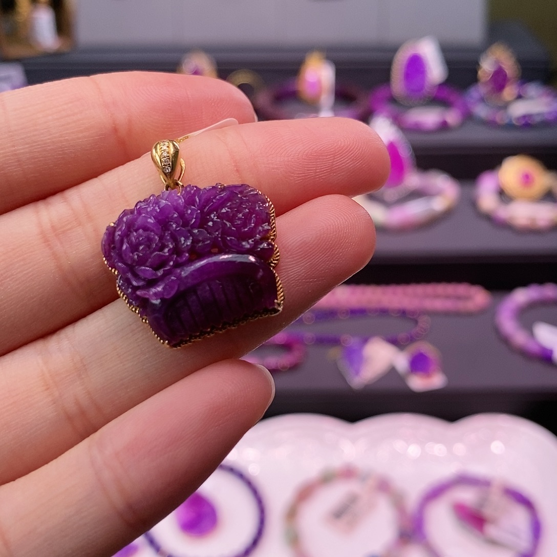 苏纪石（舒俱来）18K金镶嵌吊坠(不含链)