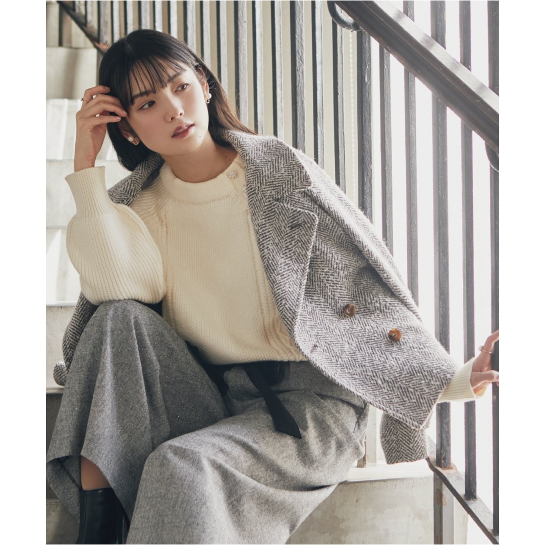 【Montendre】 秋冬新款 C 时尚百搭可立领短款羊毛西装外套