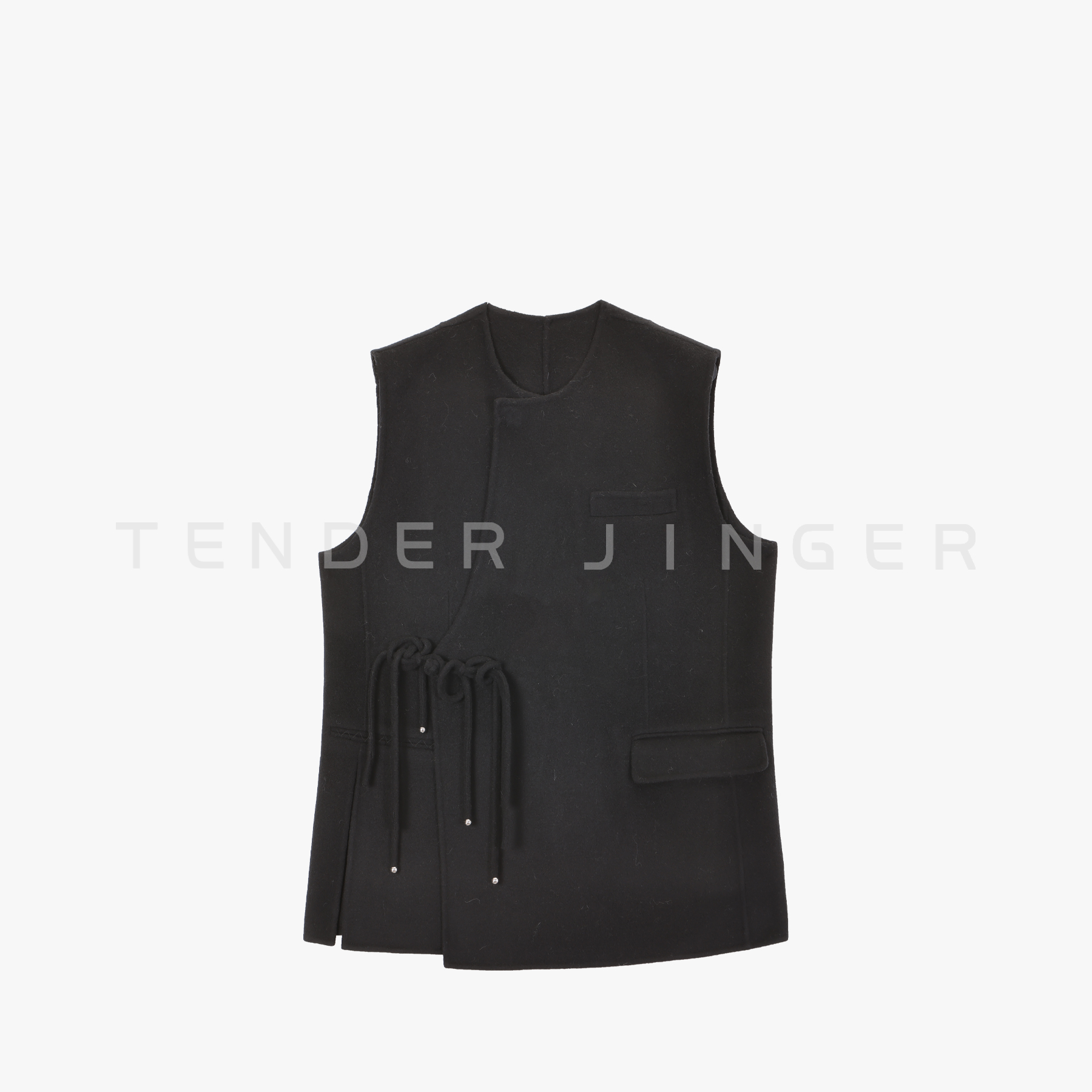 Tender Jinger｜线下专供 新中式盘扣双面呢休闲马甲T54JDM50457