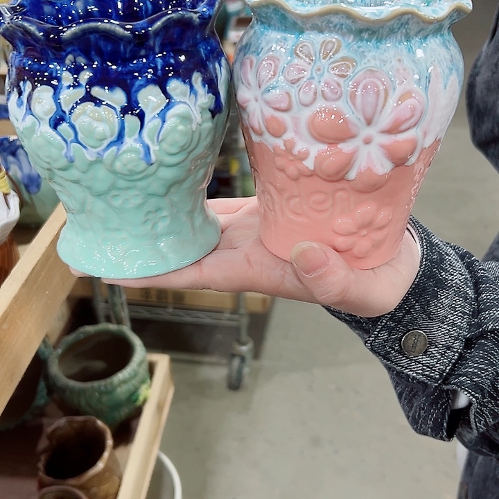 有孔.凑满10元发货多肉陶瓷花盆！