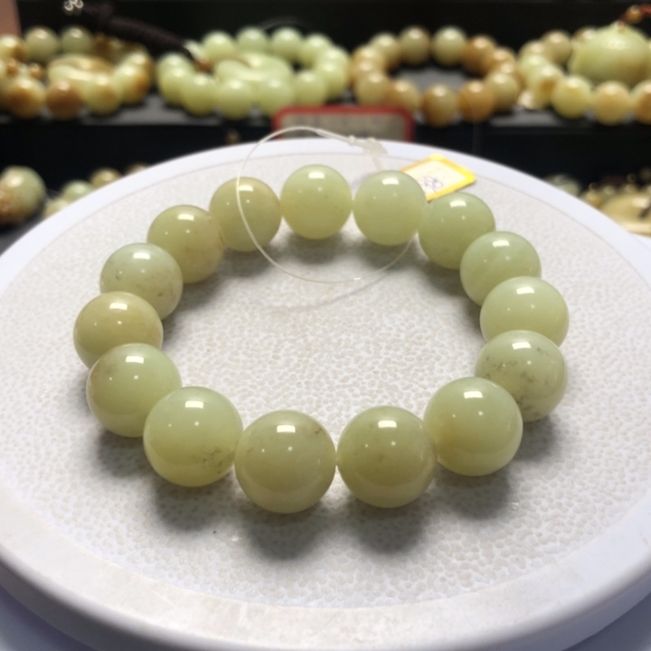 和田玉手串未镶嵌卡14