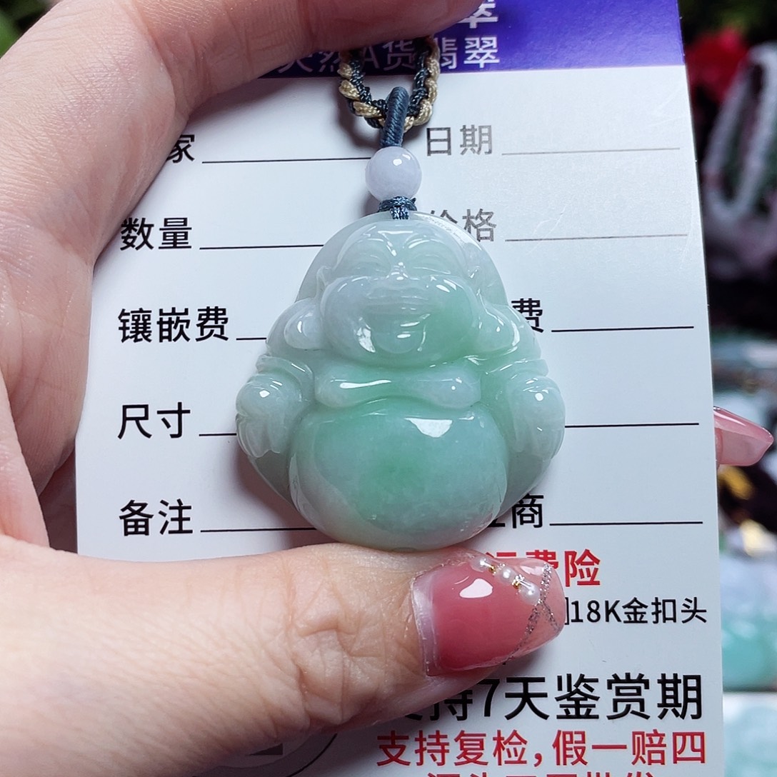 翡翠未镶嵌颈饰佛公16