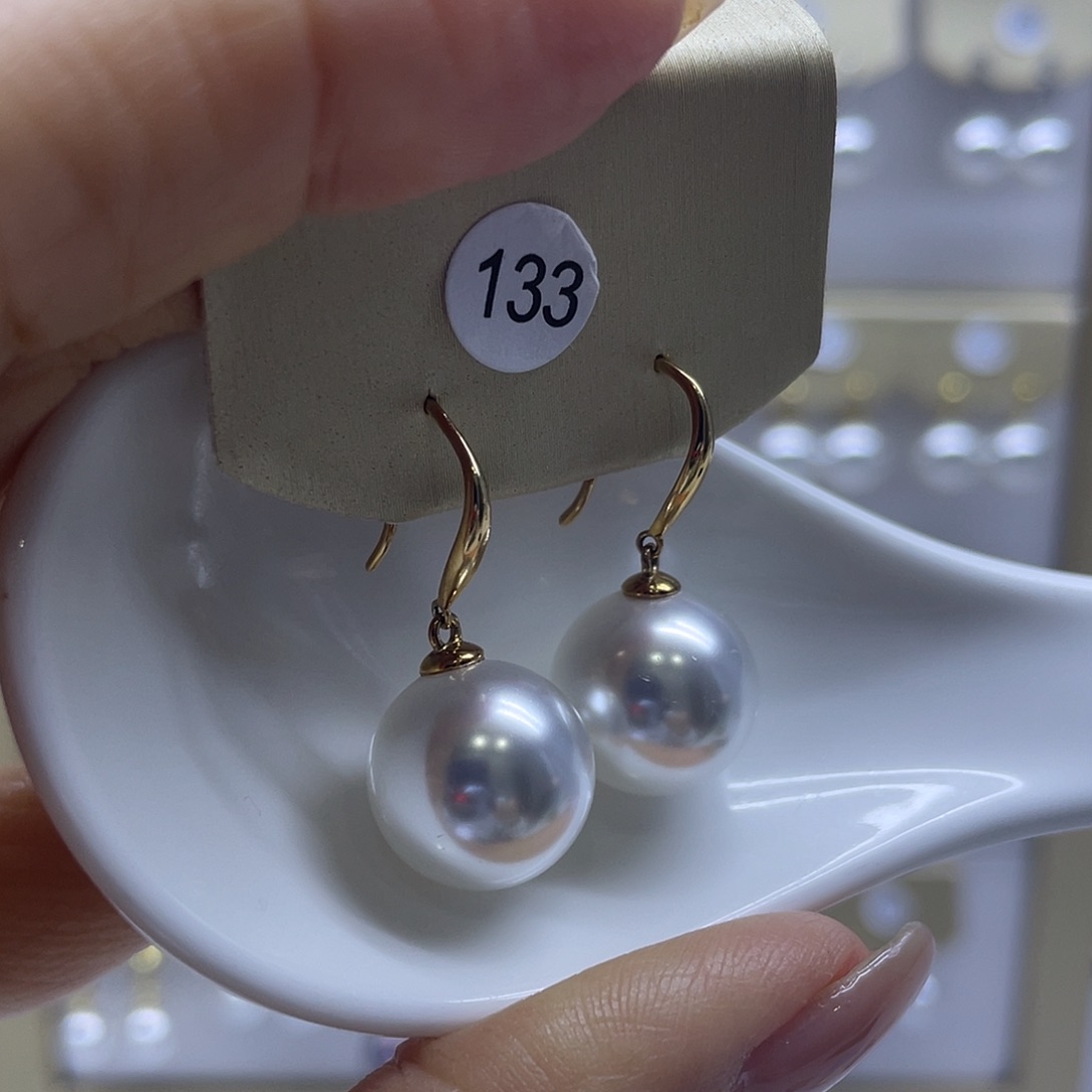 淡水珍珠耳饰银S925镶嵌