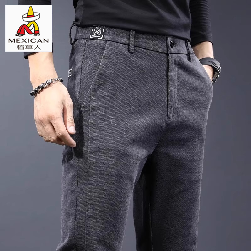 稻草人休闲裤男士2025秋季新款西裤潮流韩版修身商务直筒弹力长裤