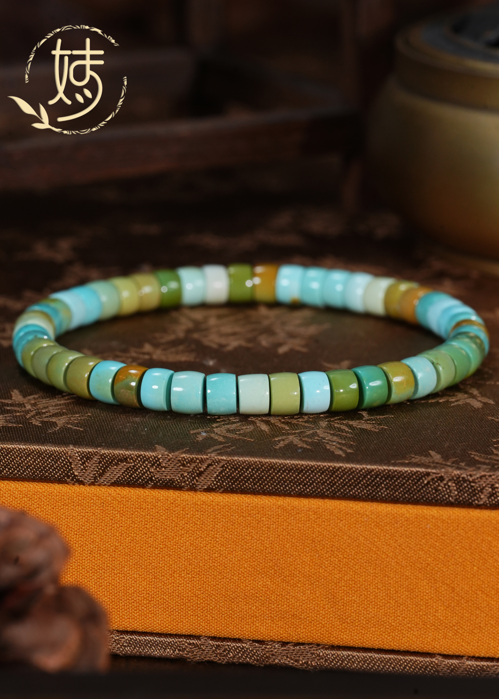 【婧婧精选】精品 · 原矿绿松 彩虹直切手串5mm  多样性发