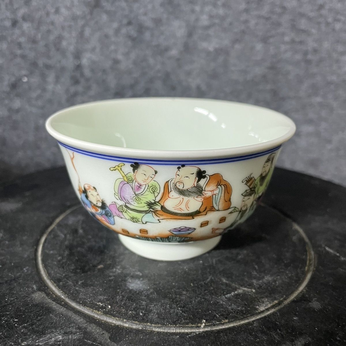 景德镇陶瓷粉彩压手主人茶杯青花八仙单杯品茗个人手工手绘压手杯