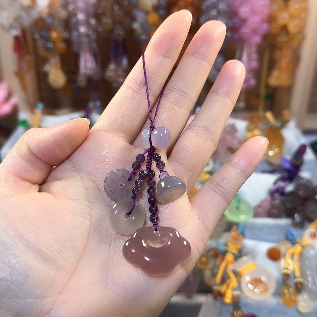 玛瑙/玉髓手机挂件未镶嵌