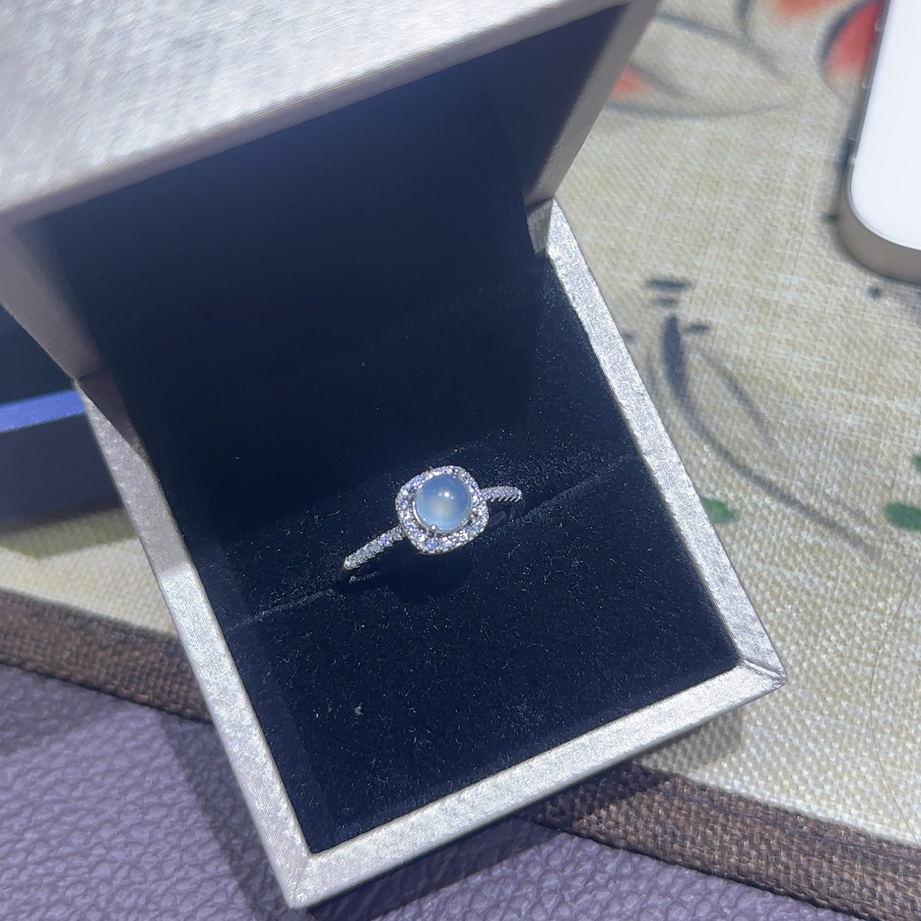 小方糖S925银镶戒指可调节