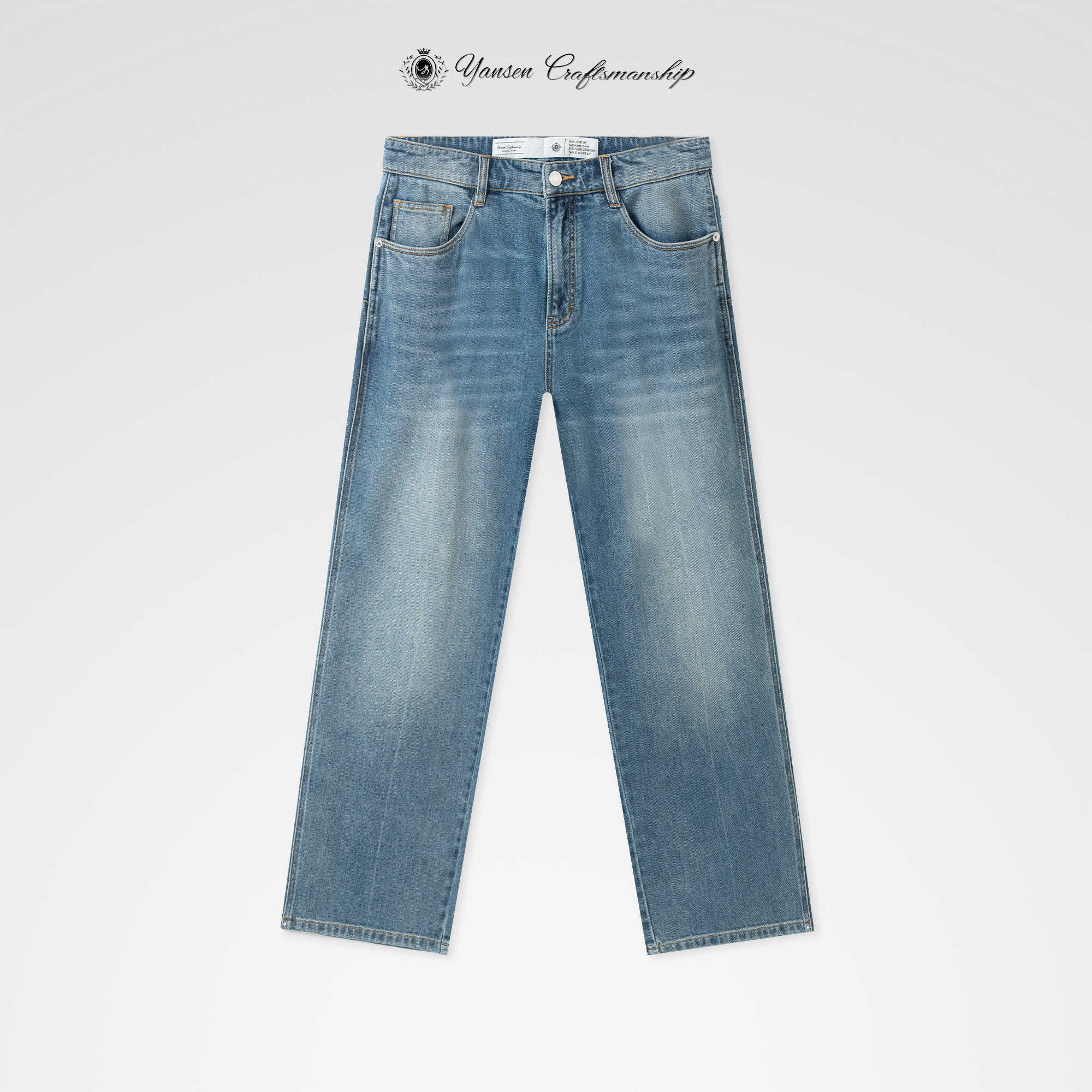 宽松休闲百搭重工做旧直筒牛仔裤 YS194