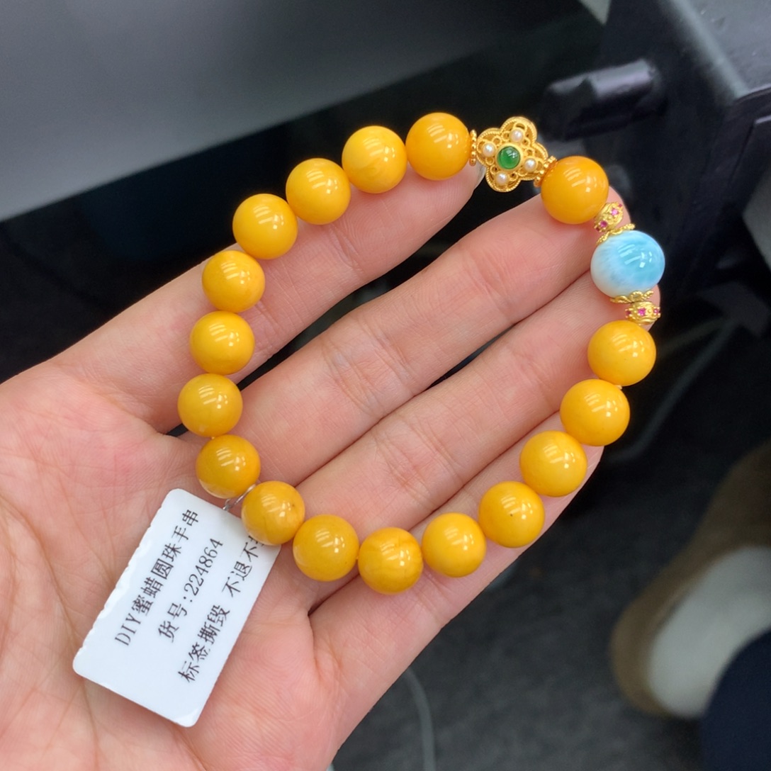 琥珀未镶嵌珠宝奇石9mm➕