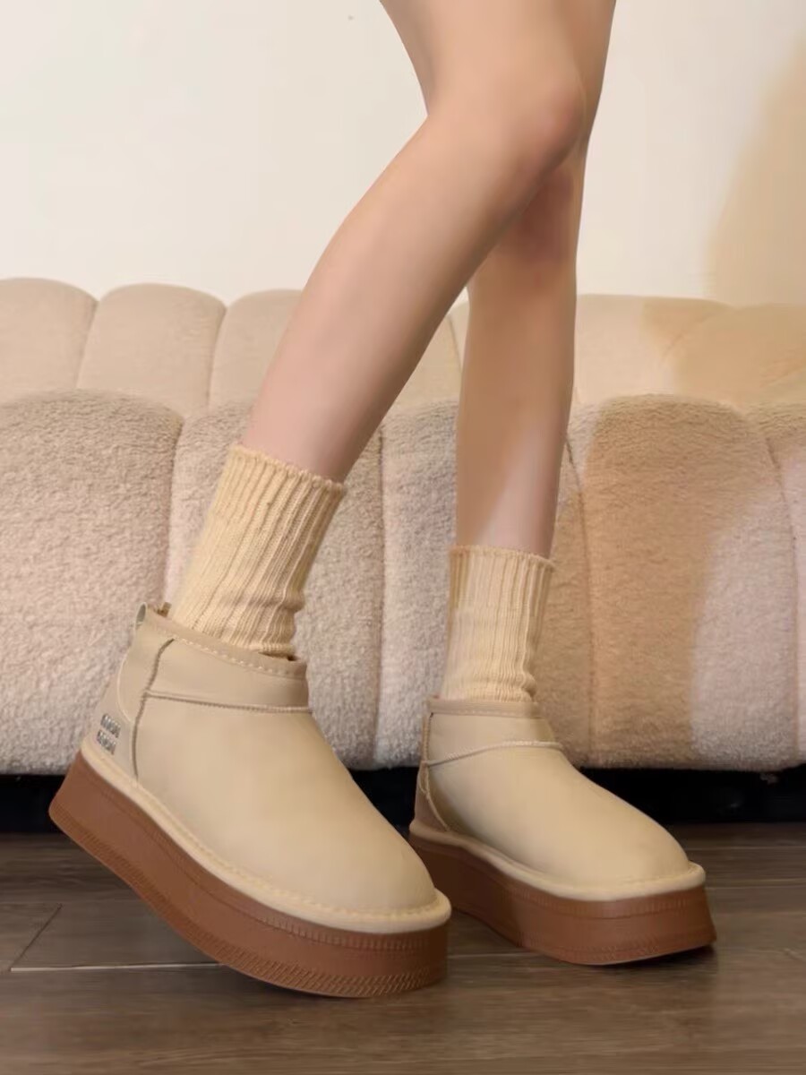 厚底雪地靴时尚百搭加绒加厚保暖冬季