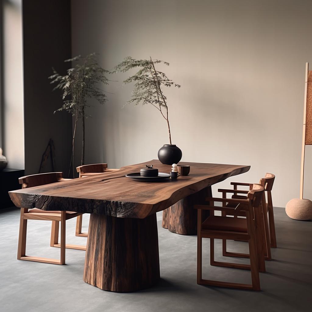 侘寂风原木复古做旧茶桌自然面装饰展示长桌民宿古典实木餐桌茶台