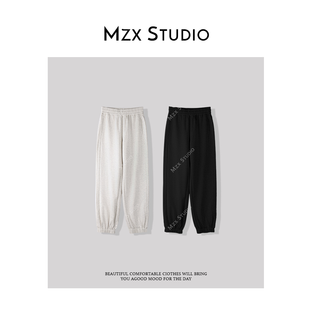 MZX 春季后脚口拉链宽松阔腿休闲裤KZ7129-Y