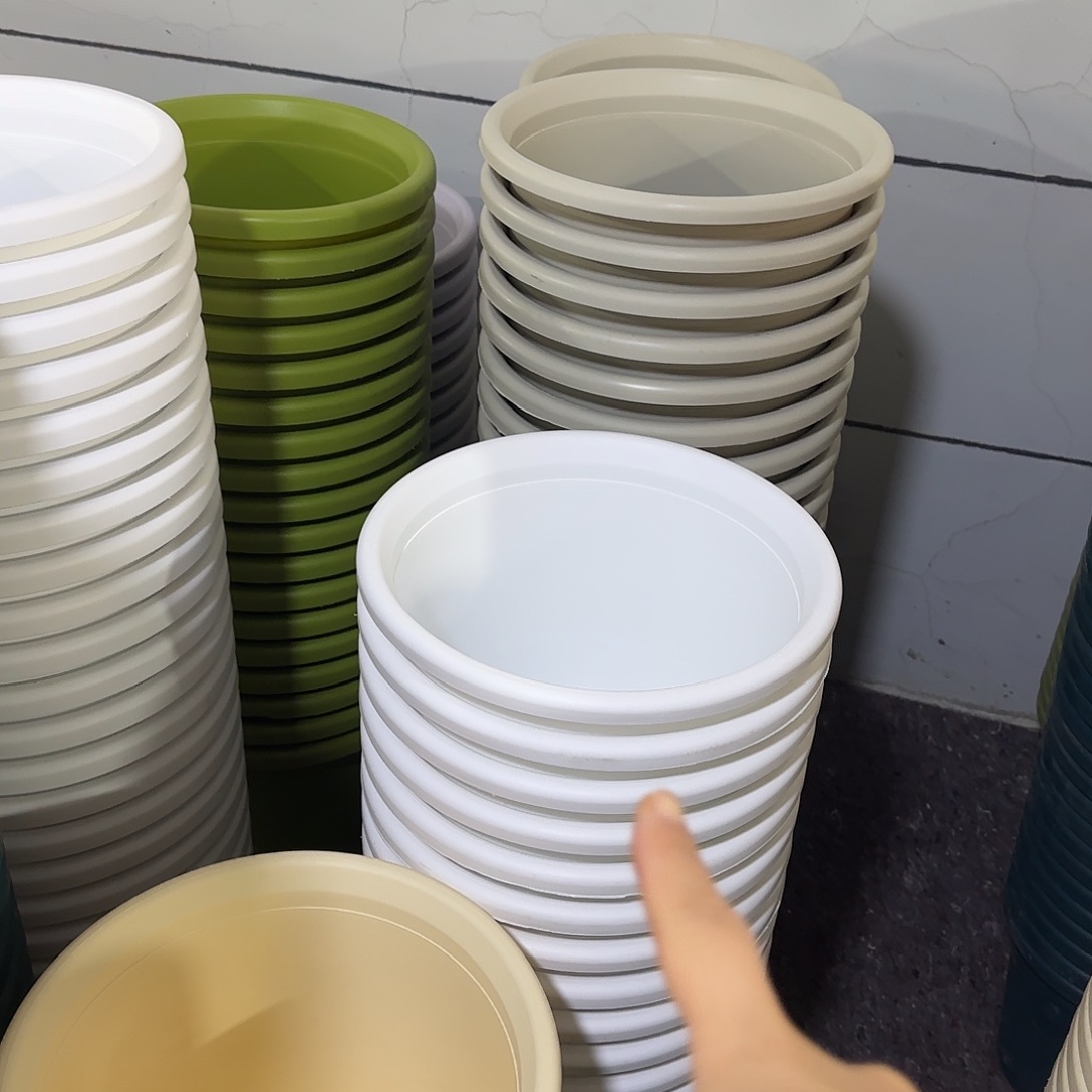 树脂四季3号带托，3个雾霾蓝，2个灰白