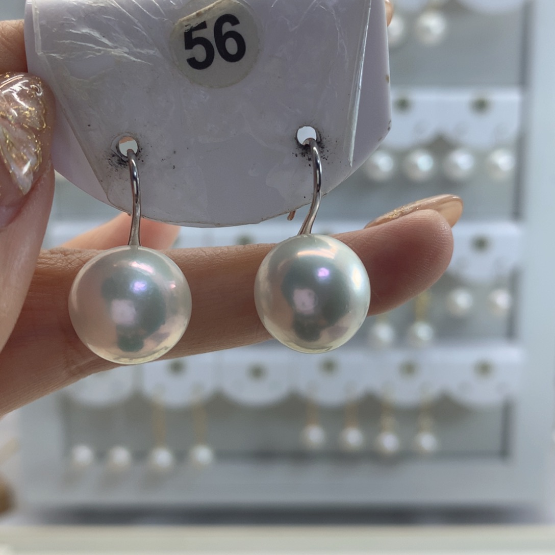 淡水珍珠耳饰银S925镶嵌