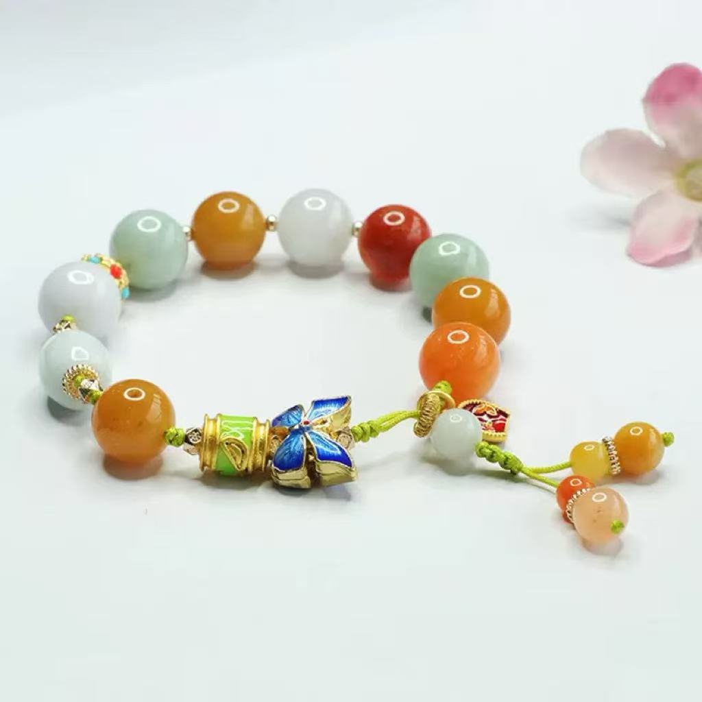 翡翠琅彩民族风雅致手串手链多样性发其一