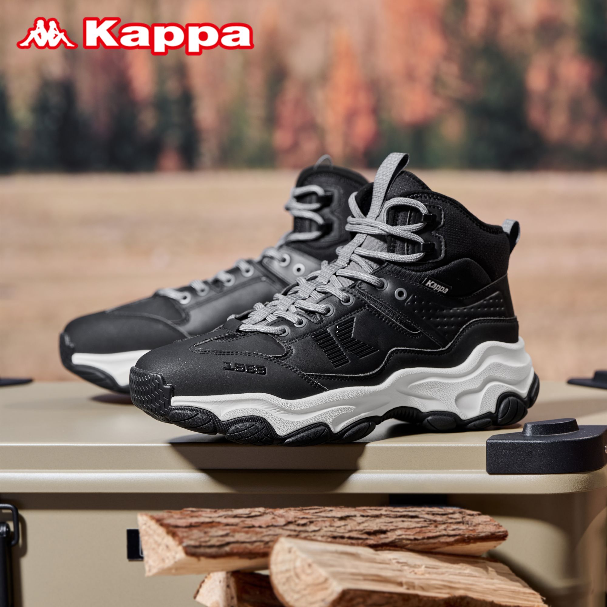 Kappa卡帕男女登山鞋户外防滑靴子时尚情侣休闲运动鞋K0EZ5MC42R