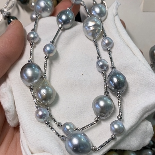 海水珍珠颈饰银S925镶嵌13-14