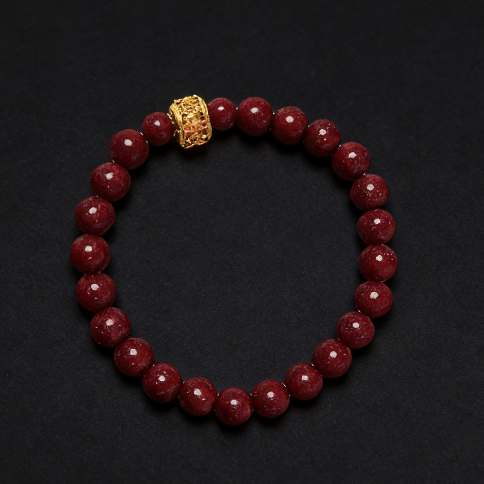 天然辰砂【曼真珠宝】18K紫金砂手串高品质鸿运当头