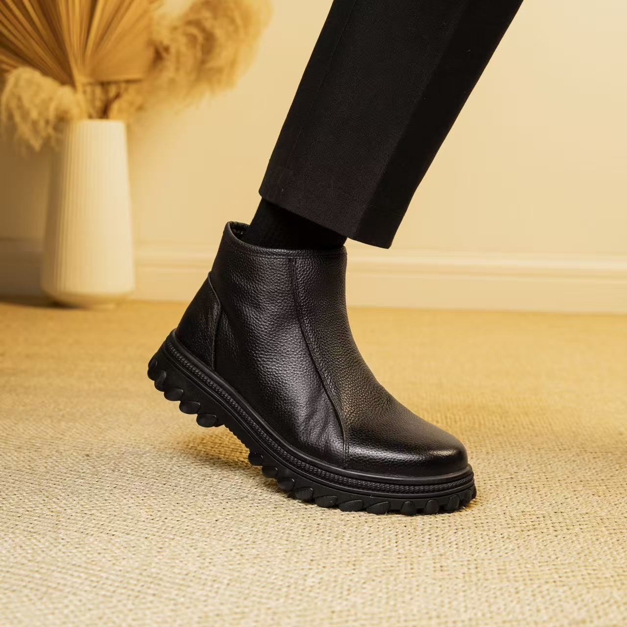 【头层牛皮】新品羊皮毛一体男士休闲鞋商务皮鞋单鞋 8806/8808