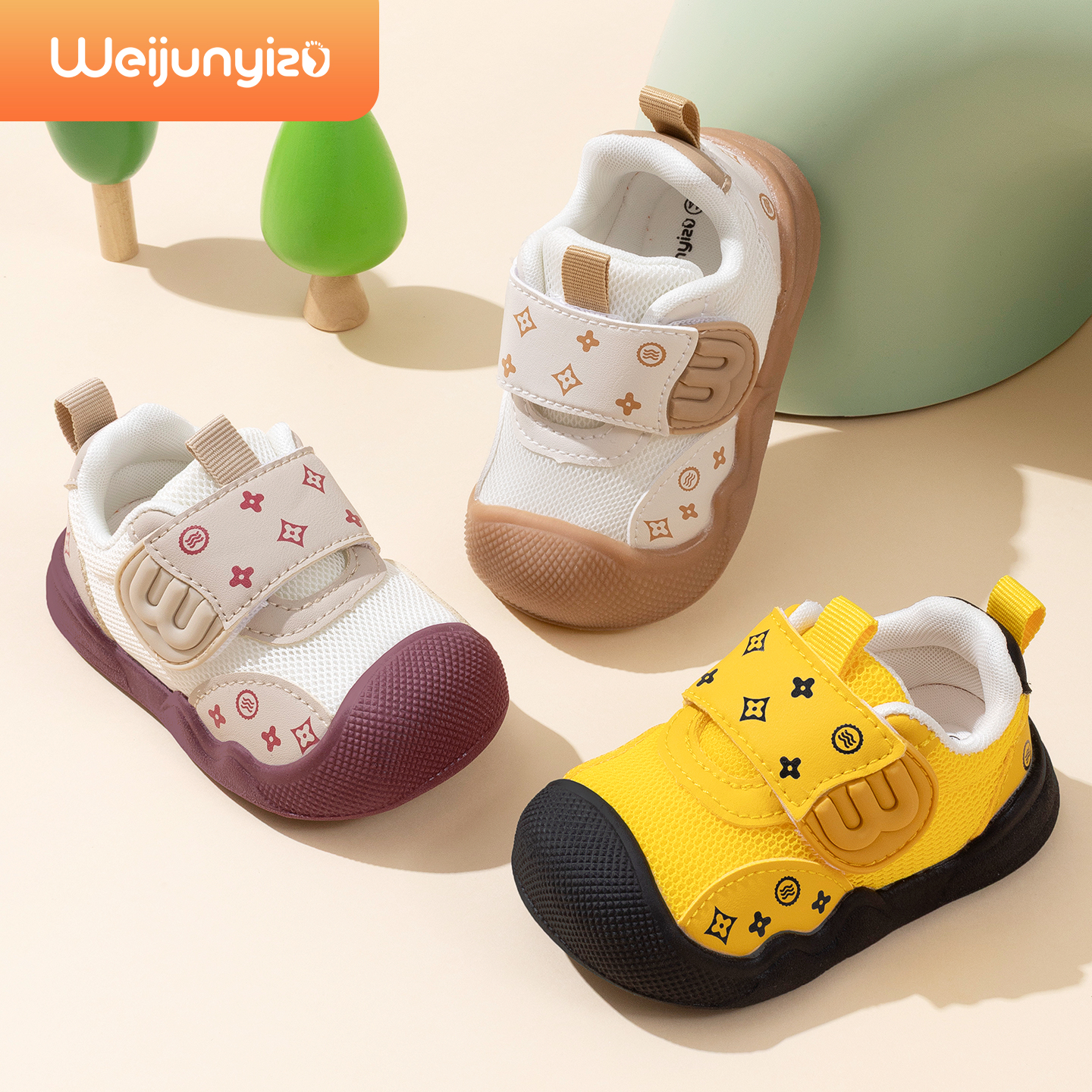 炜俊亿足学步鞋男宝宝鞋子春秋季婴儿鞋子软底机能鞋透气女宝童鞋