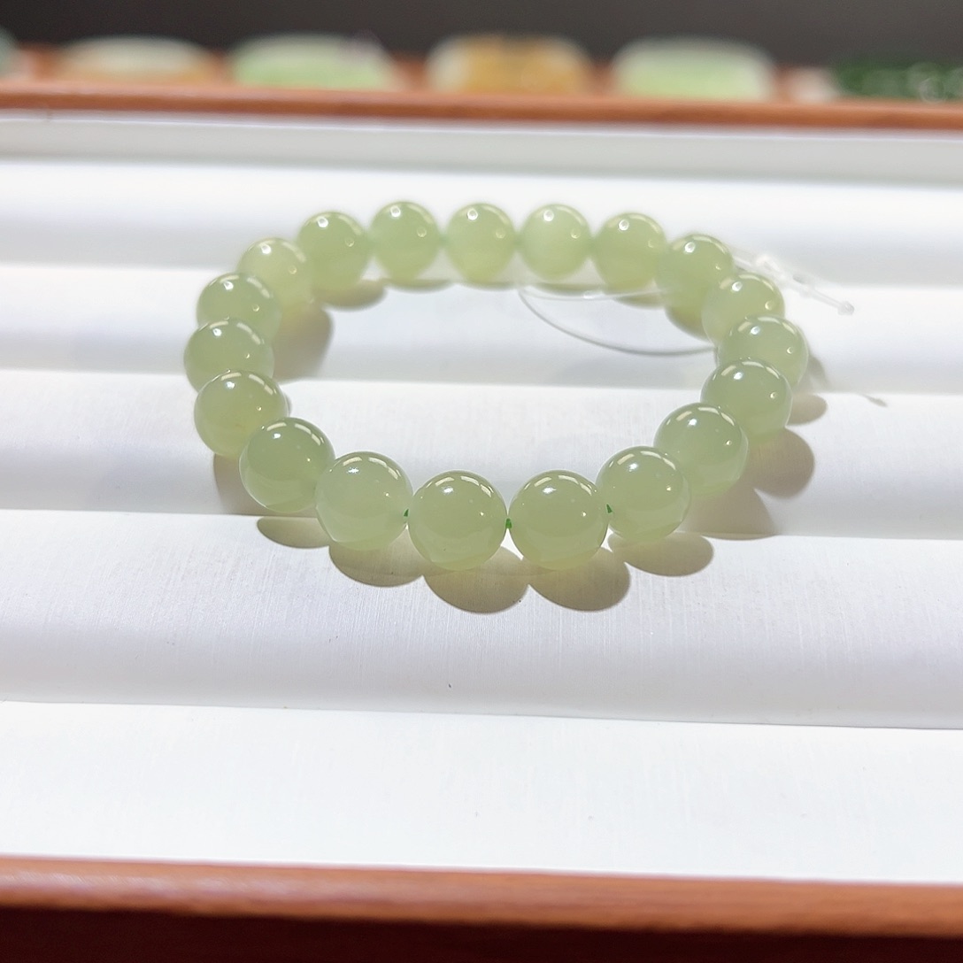 和田玉手镯未镶嵌葡萄肉手串10mm