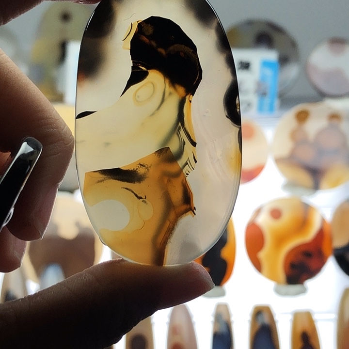 玛瑙/玉髓银S925镀金镶嵌珠宝半成品91