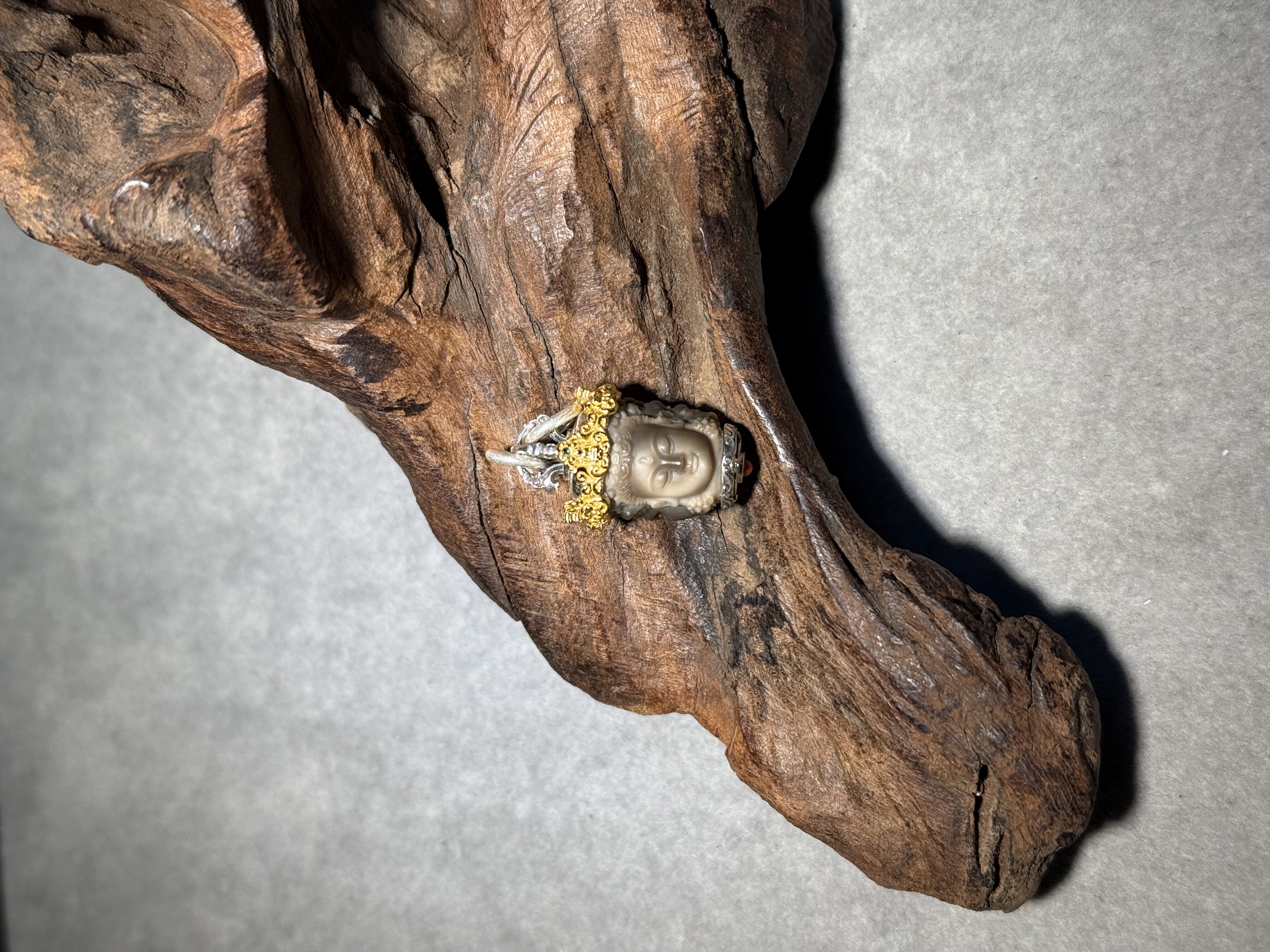 喜示/重工银镶玛瑙三面佛项链多样性发其一（TZXL-25）