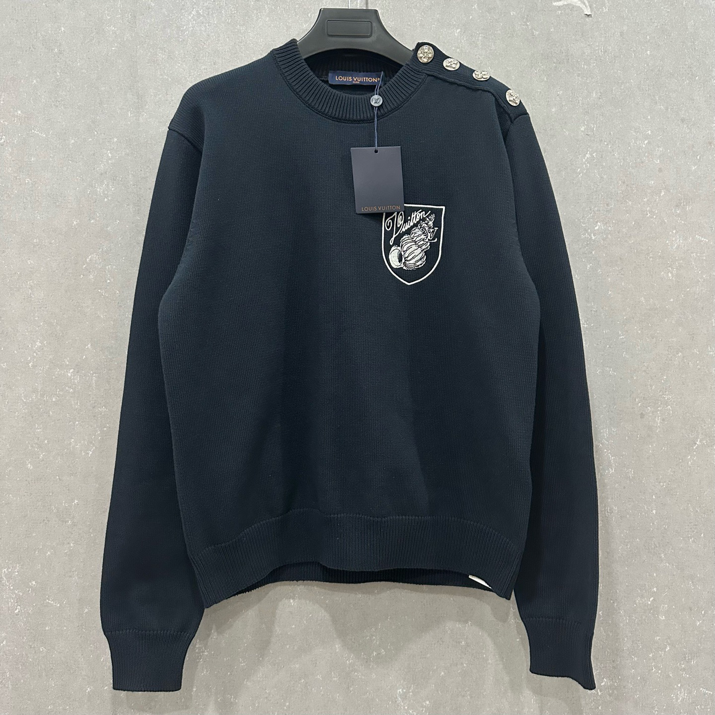 未使用 LouisVuitton/路易威登 航海海螺刺绣水钻毛衣L码004917